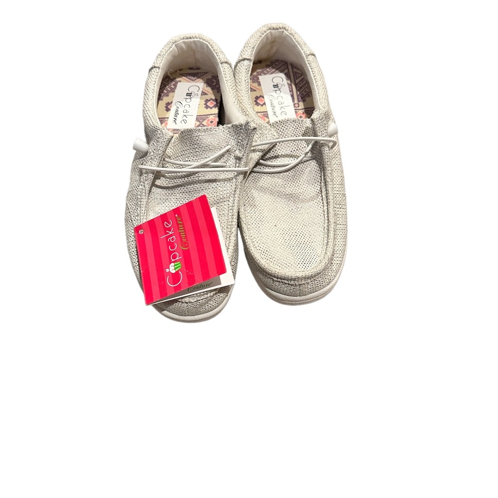 NWT shimmery girls shoes - cupcake brand Hey Dude style